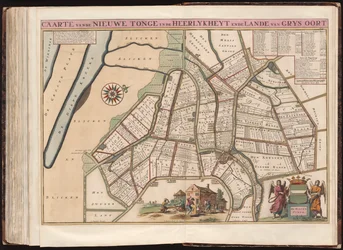 Caarte vande Nieuwe Tonge inde heerlykheyt ende lande van Grys Oort/Heyman van Dyck fecit; A. Steyaart invenit; I. Luiken fecit cum aqua forti; I. Stemmers sculpsit